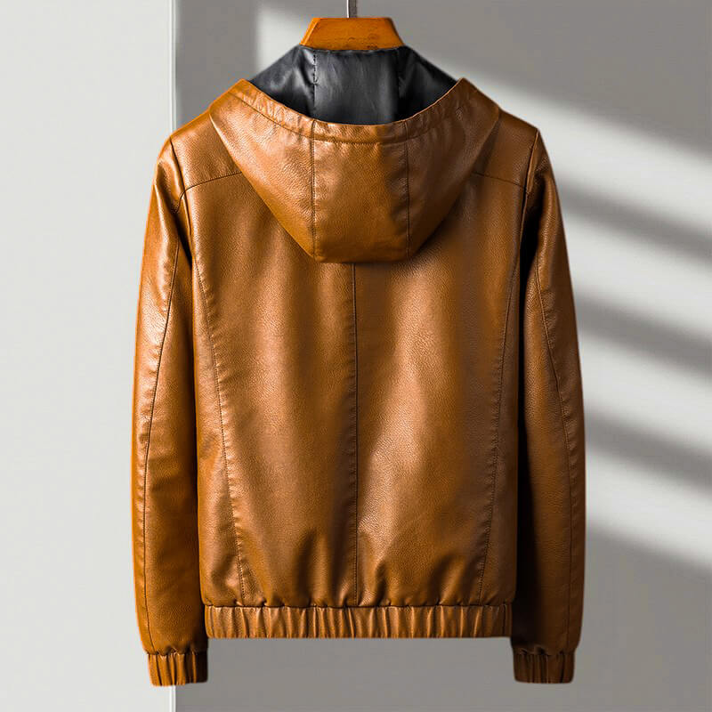 Avelon | Hooded Eco-Leather Jacket