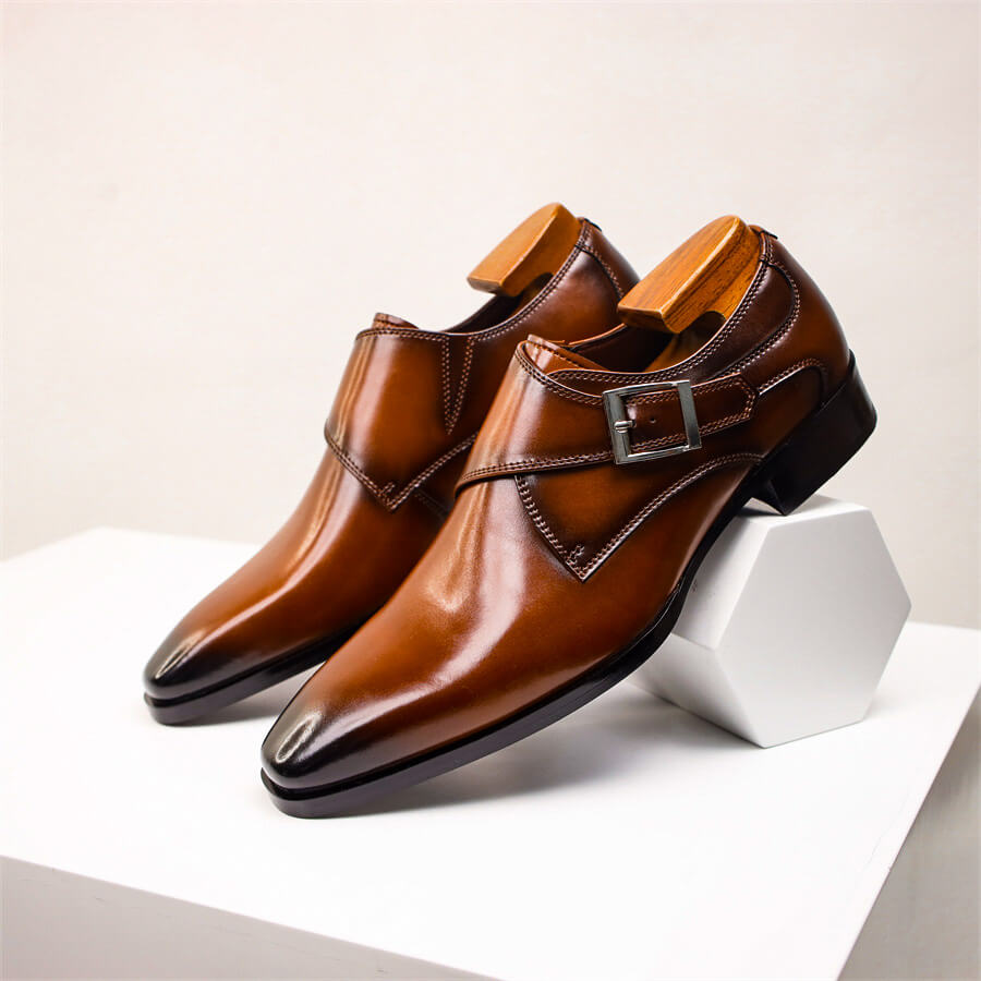 Valente | Men’s Italian Leather Monk Strap Shoes