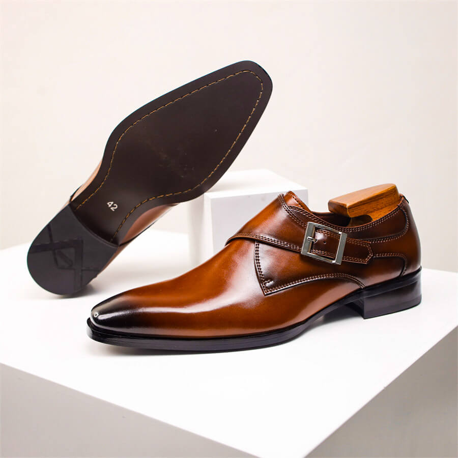 Valente | Men’s Italian Leather Monk Strap Shoes