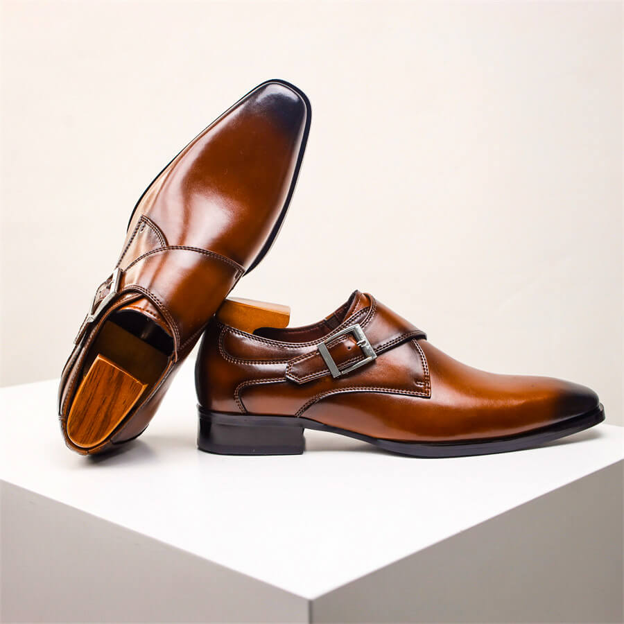 Valente | Men’s Italian Leather Monk Strap Shoes