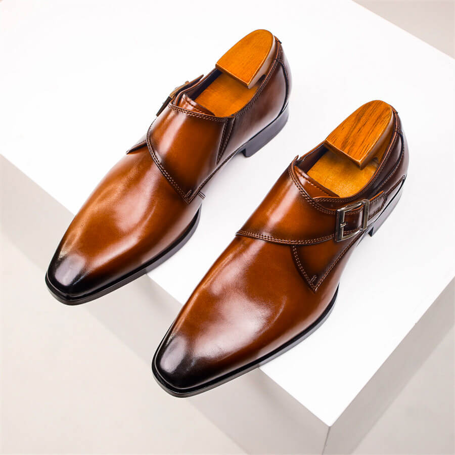 Valente | Men’s Italian Leather Monk Strap Shoes