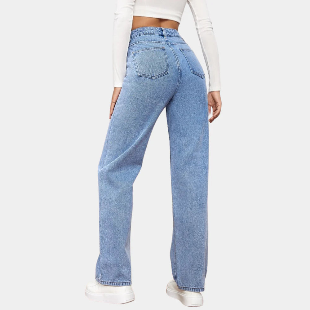 Flattering Straight Leg Outdoor Baggy Jeans for Women