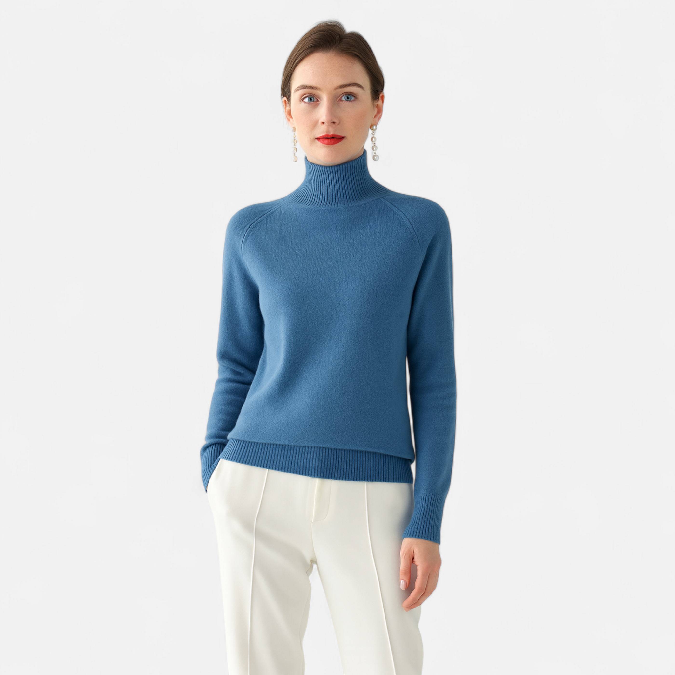 Timeless Merino Warm Mock-Neck Sweater for Women