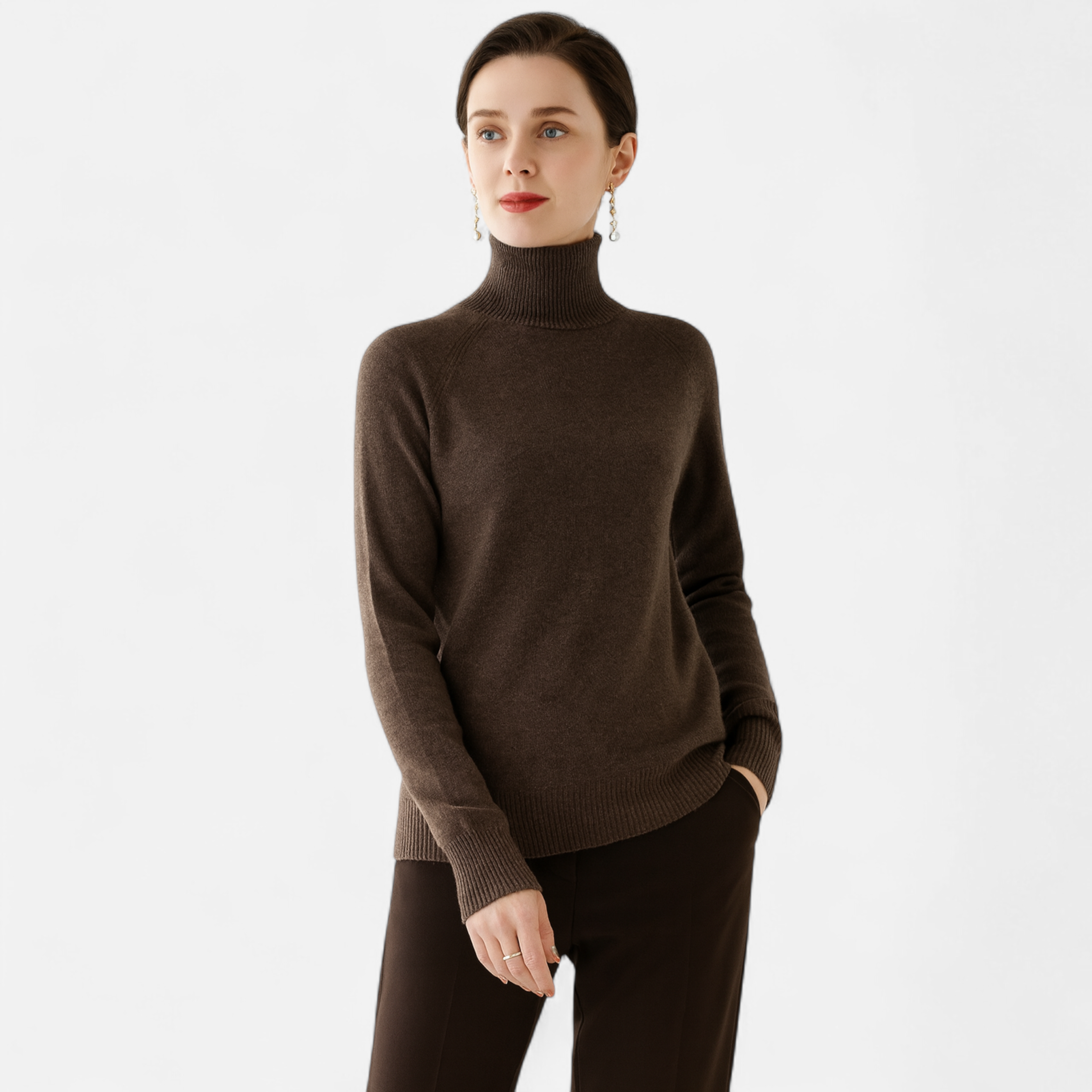 Timeless Merino Warm Mock-Neck Sweater for Women