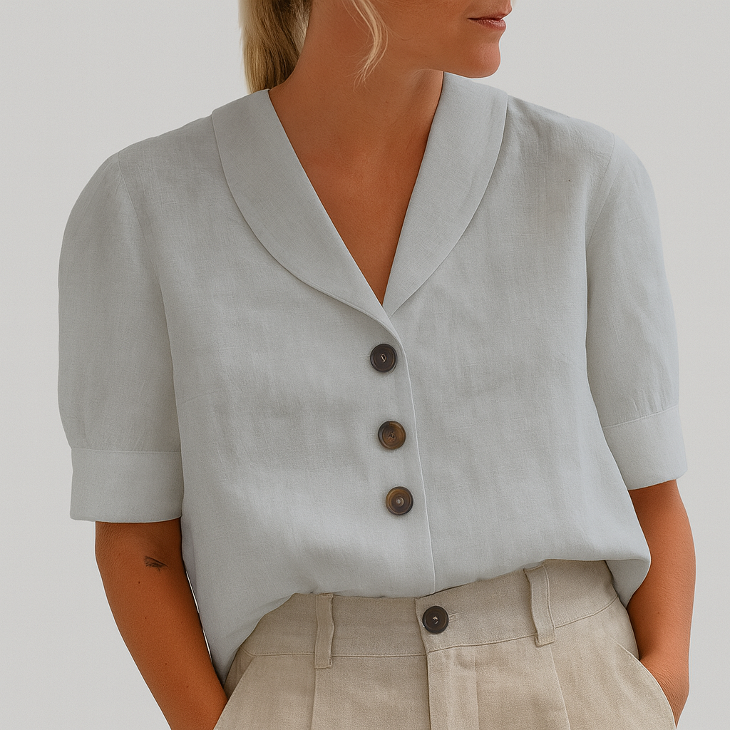 Women's Trendy Warm Button Flattering Blouse