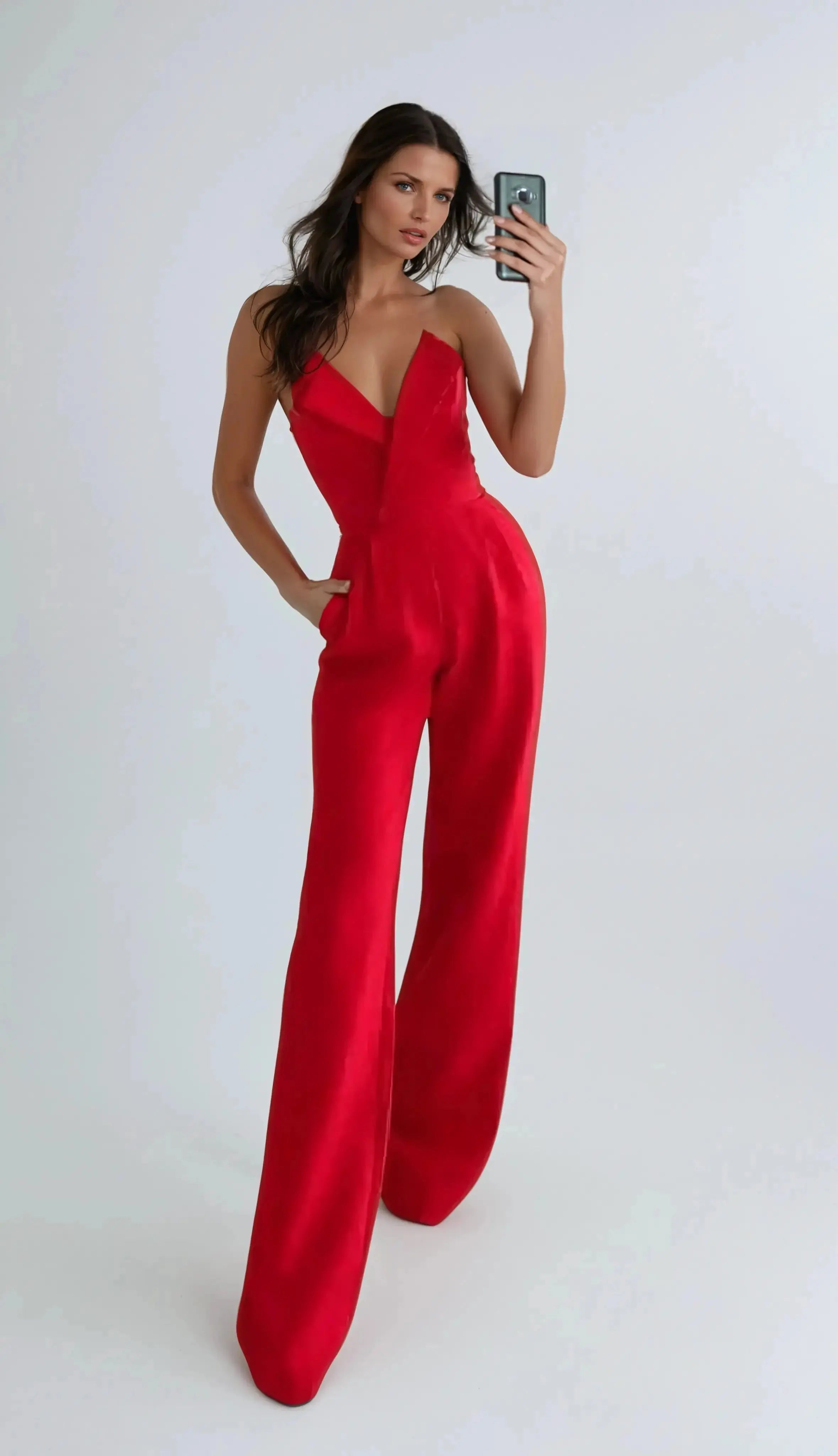 Christy | Women’s Strapless Pleated Jumpsuit