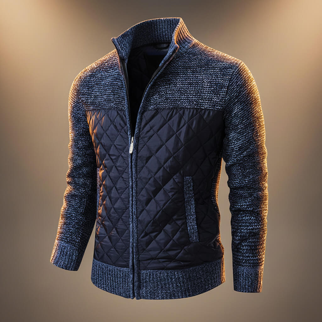 Cortiano | Men’s Chenille Wool-Blend Quilted Jacket