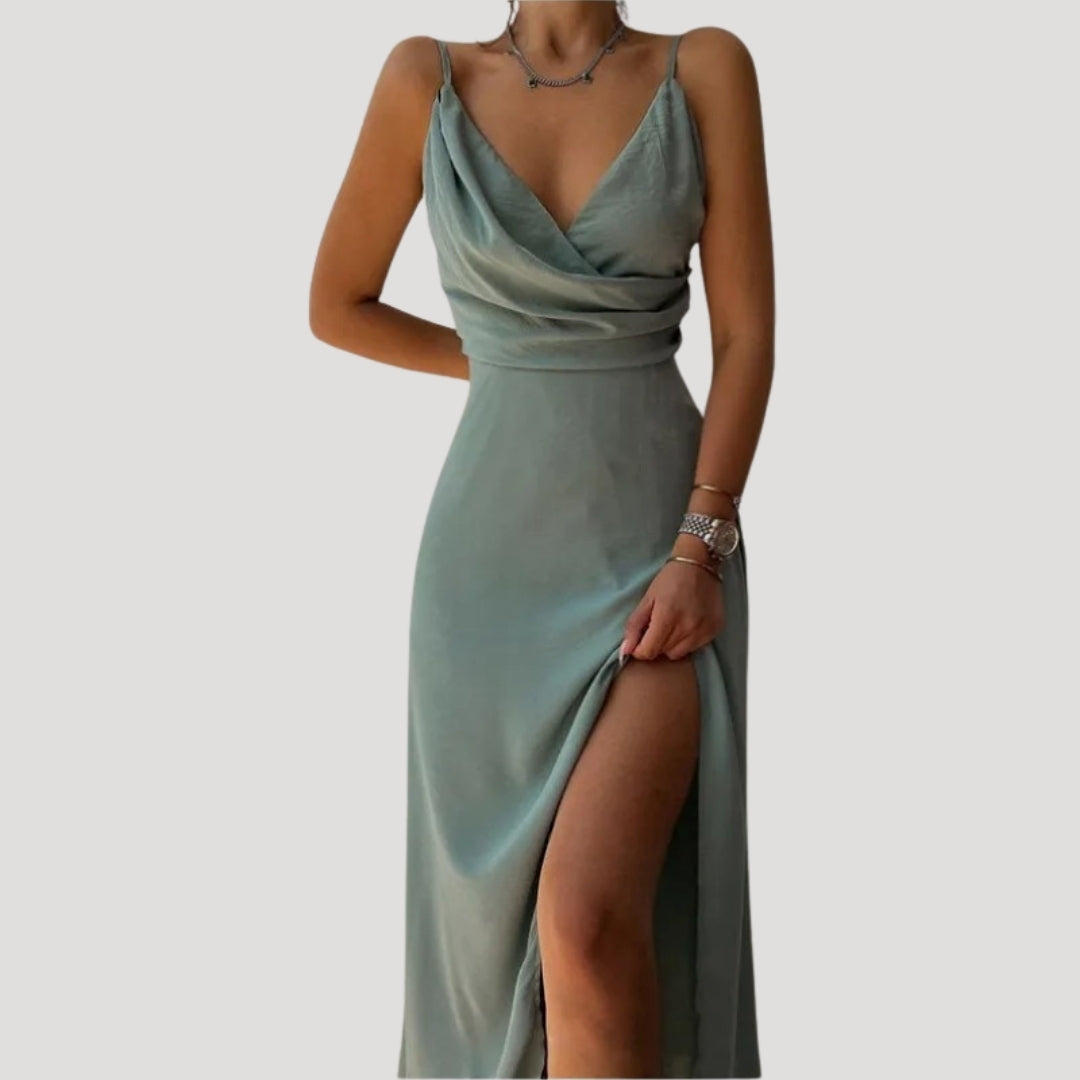 Women's Formal Event-Ready Slit Maxi Long Wedding Guest Dress