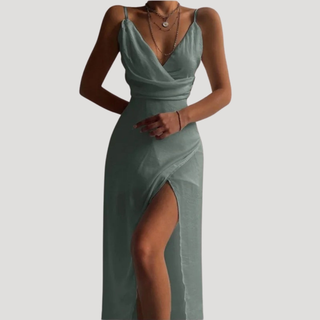 Women's Formal Event-Ready Slit Maxi Long Wedding Guest Dress