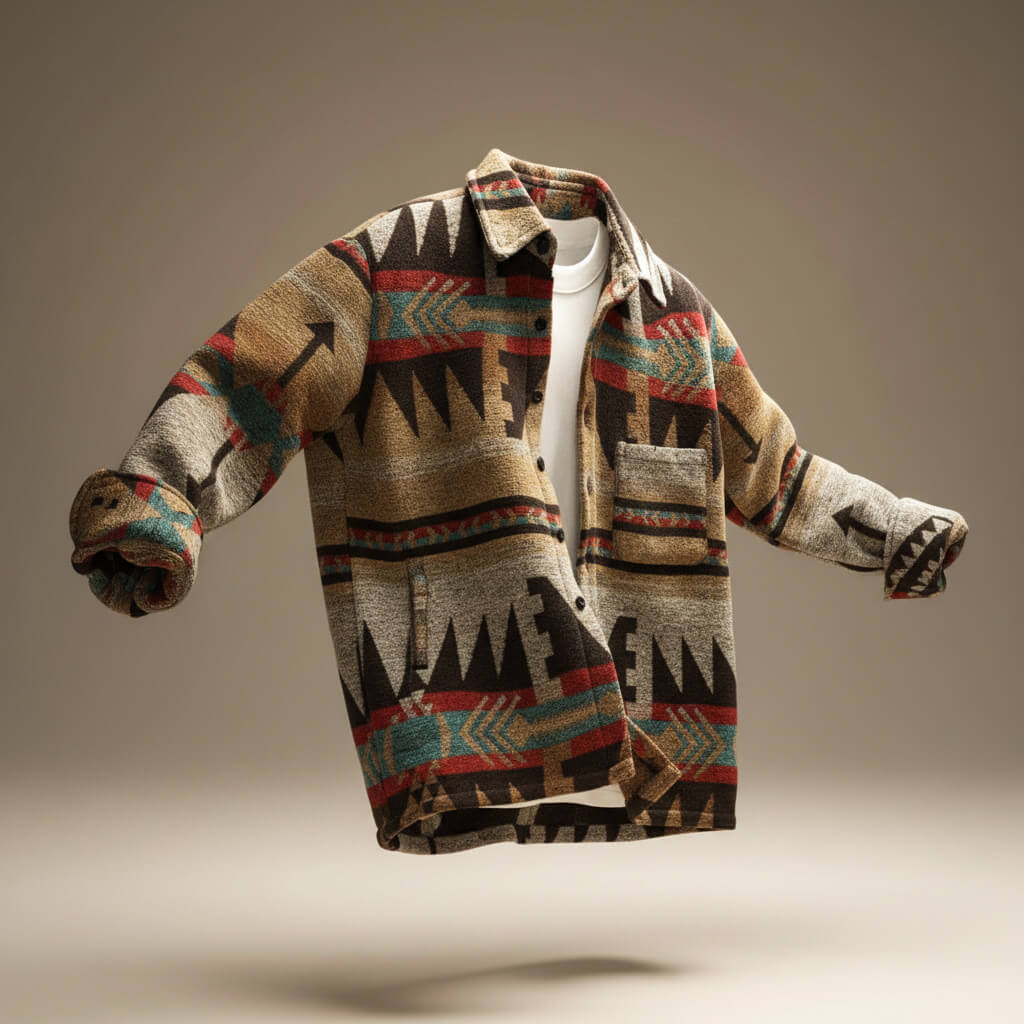 Crello | Men’s Patterned Wool Jacket