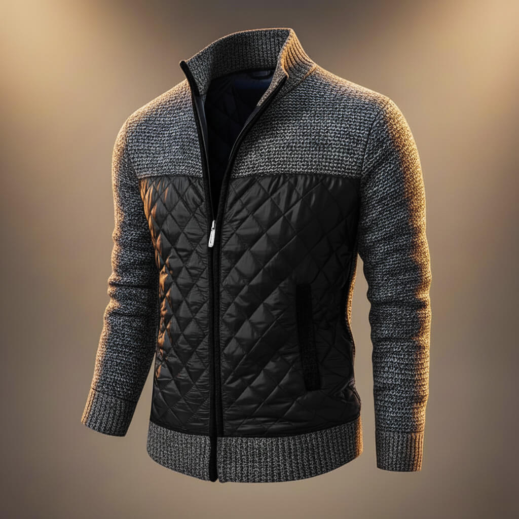 Cortiano | Men’s Chenille Wool-Blend Quilted Jacket