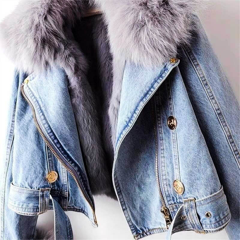 Fioren | Women’s Fur-Lined Organic Denim Jacket
