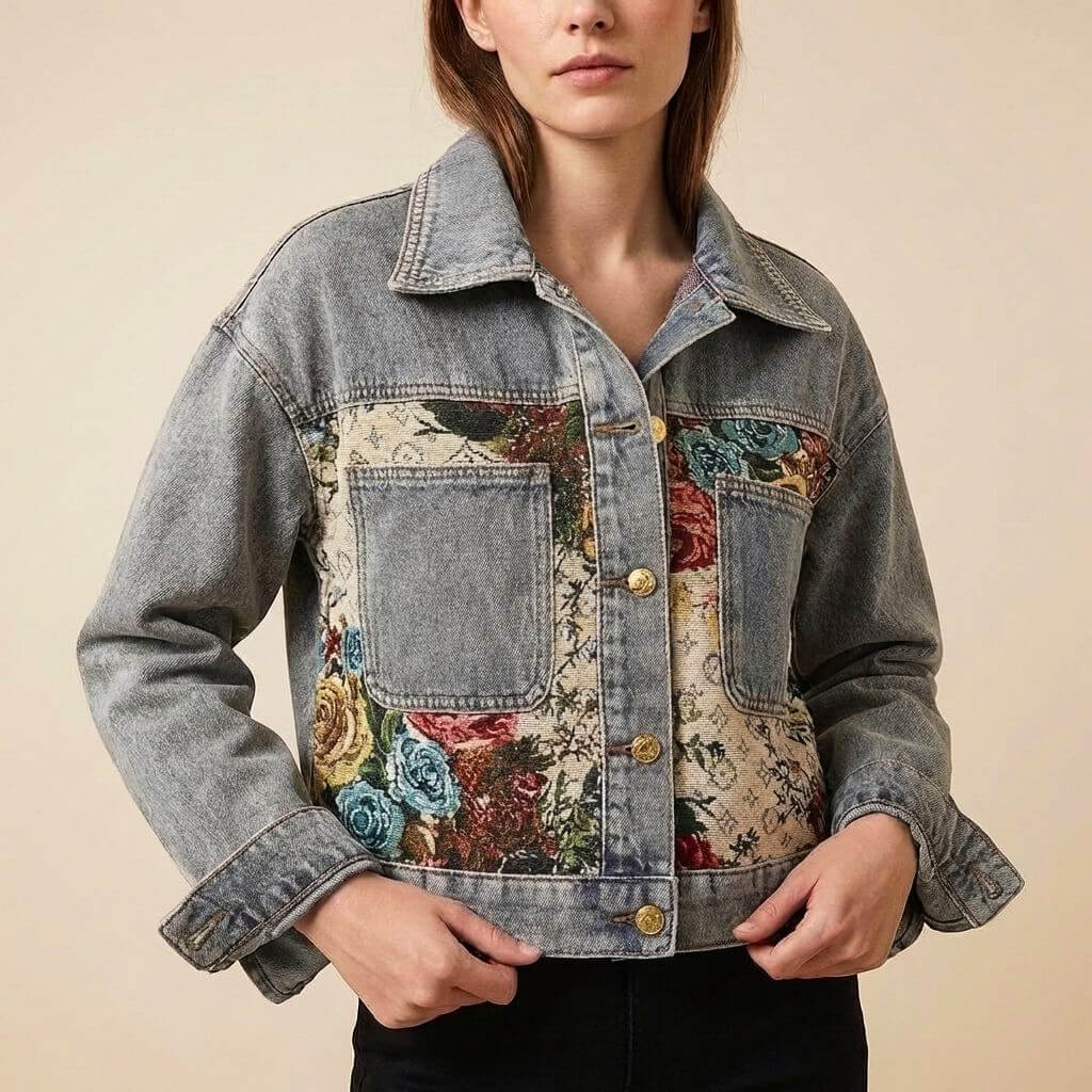 Florenne | Women’s Floral Denim Jacket
