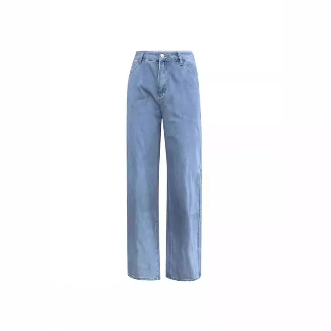 Fashionable Classic Mid Rise Baggy Jeans for Women