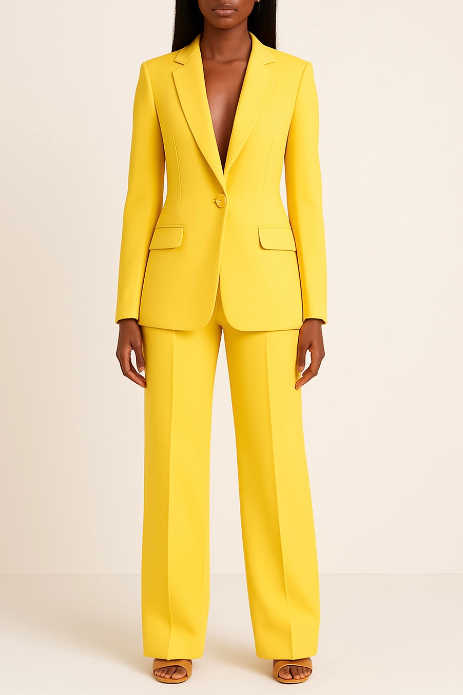 Business Formal Long Blazer with Trouser Set for Women