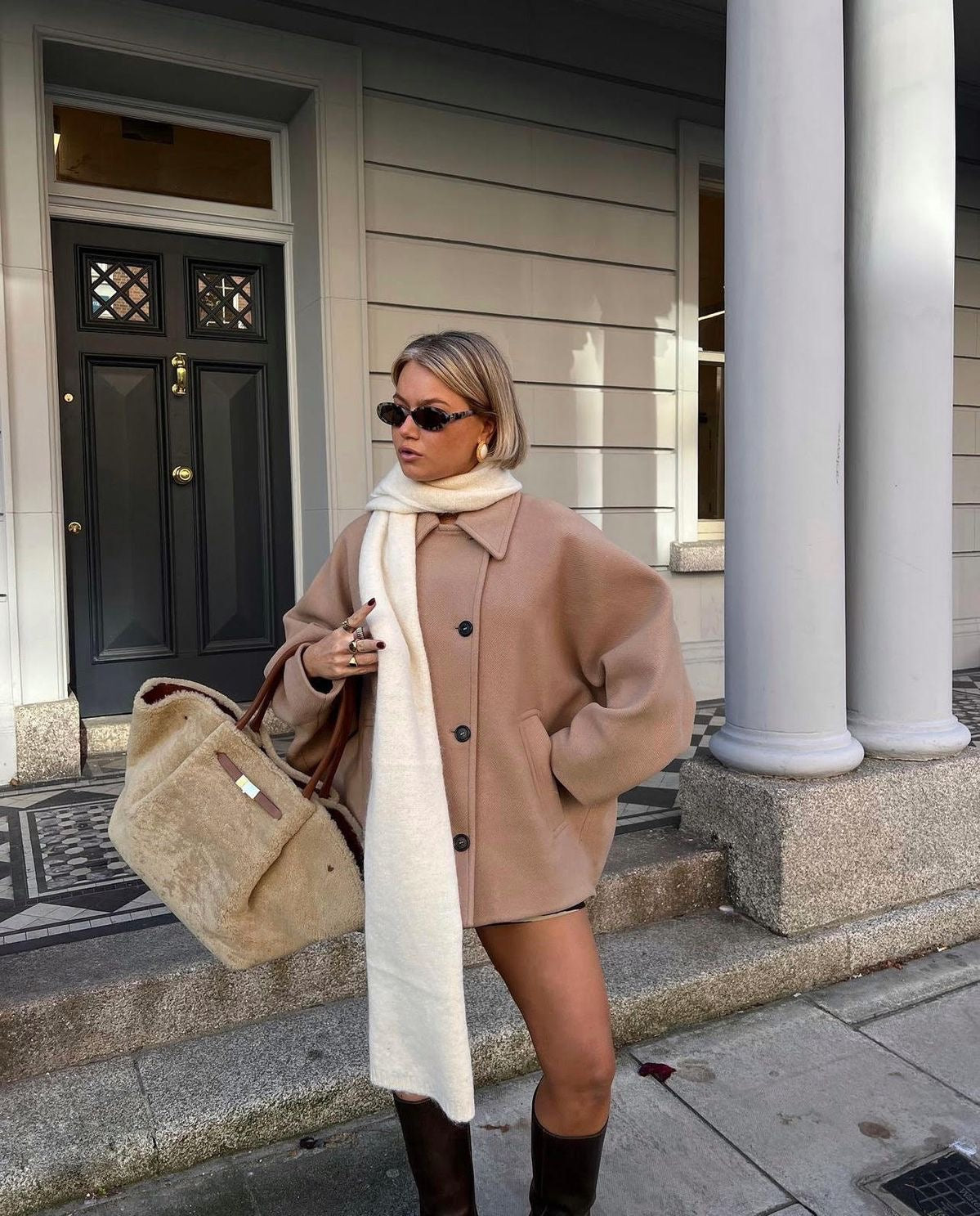 Women's Stylish Button Formal Warm Oversized Coat for Winter