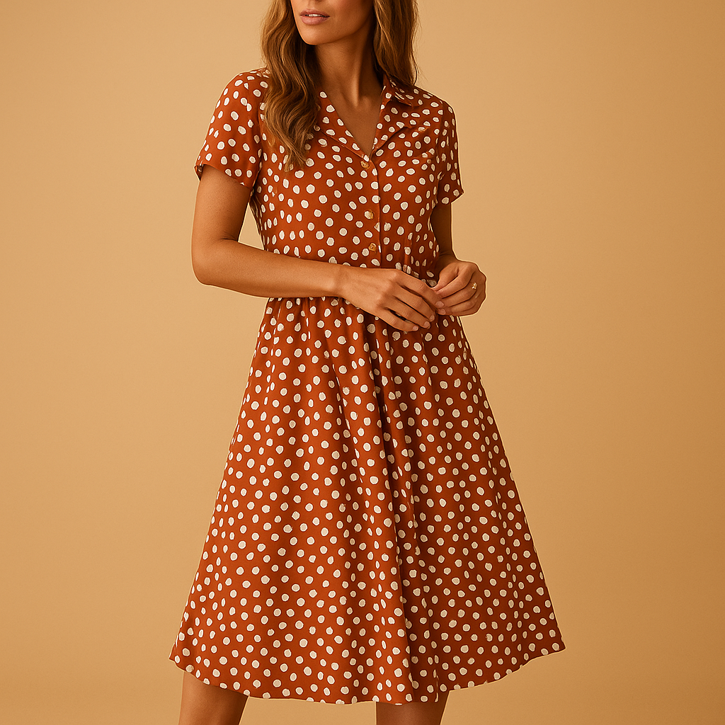 Women’s Relaxed Fit Bohemian Polka Summer Dress