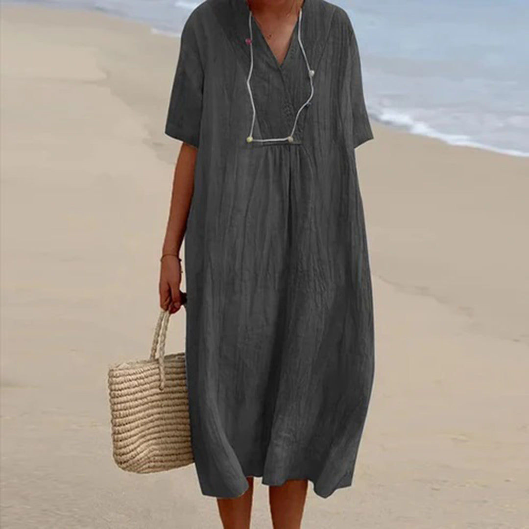 Women’s Flattering Draped Midi Summer Dresses for Occasion