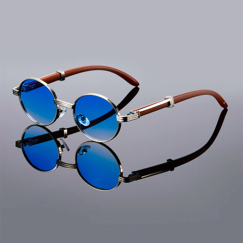 Lorenz | Men’s Vintage Oval Wooden Sunglasses