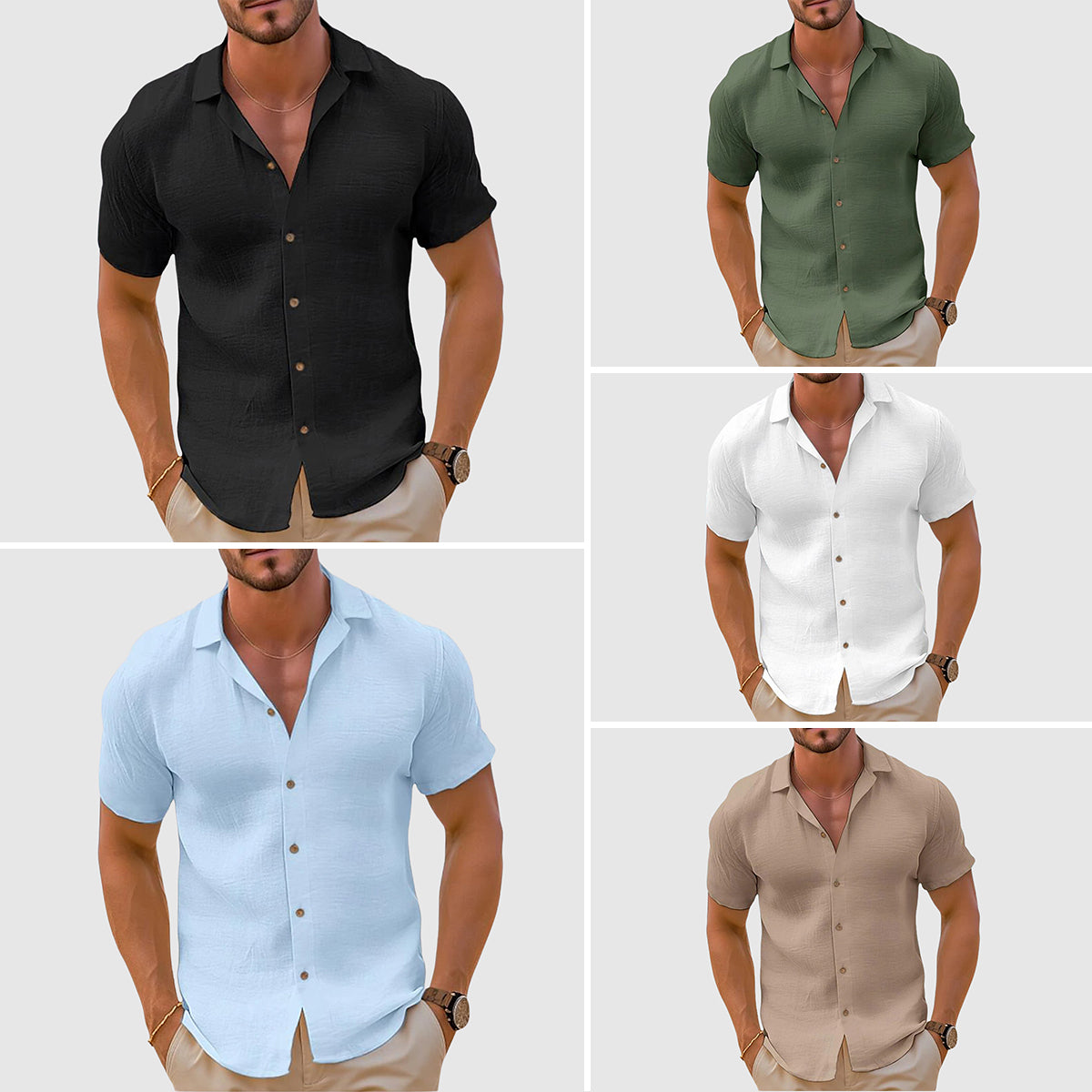 Men's Stylish Breathable Adventure Button Shirt with Classic Collar