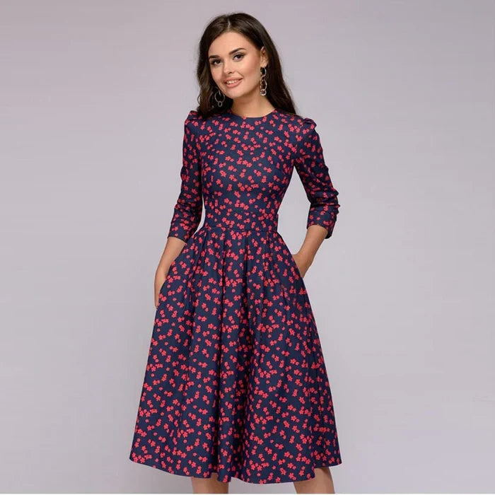 Glamour Floral Summer Midi Dress for Women - Perfect for Every Occasion