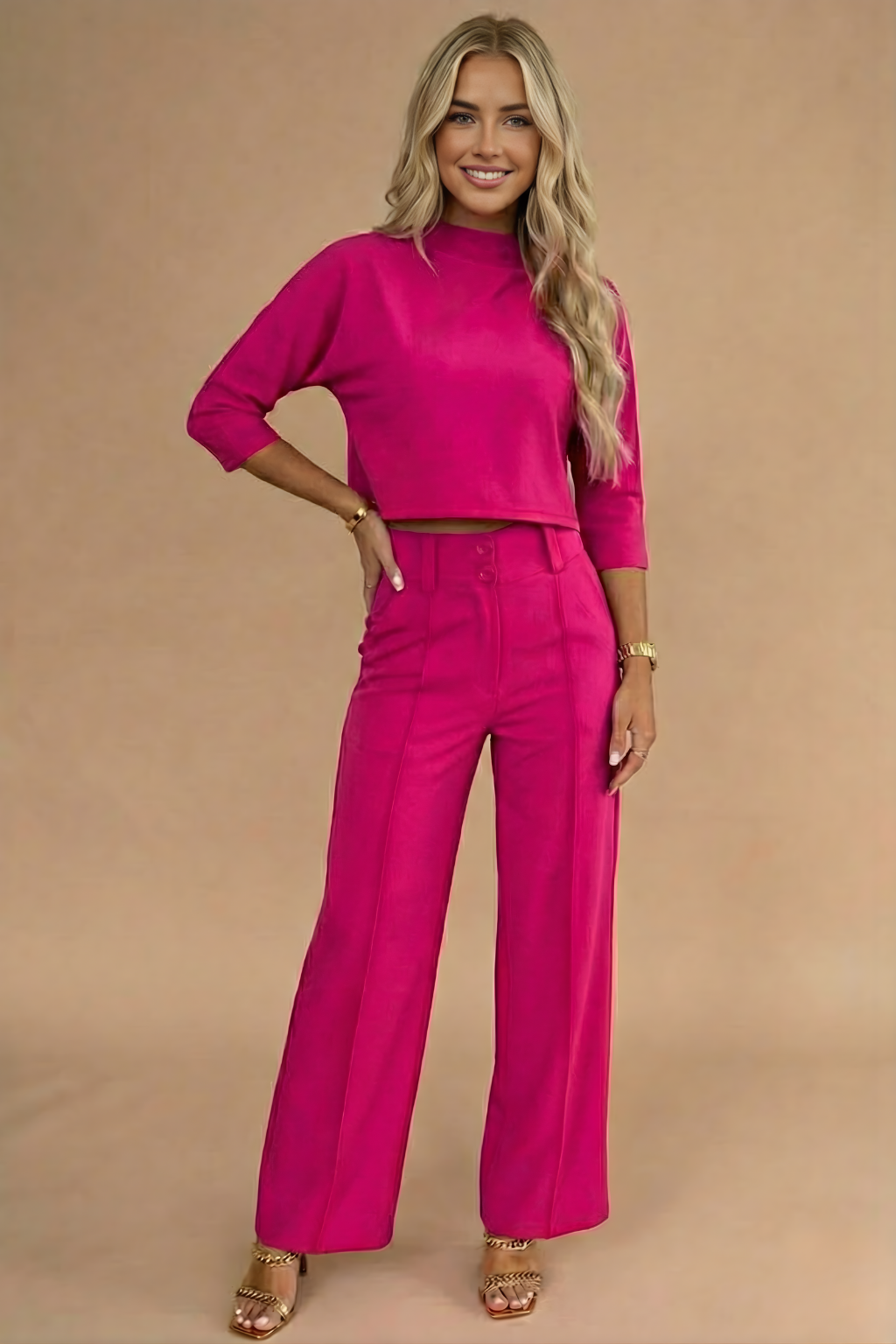 Averra | Women’s Two-Piece Cropped Top and Trousers Set