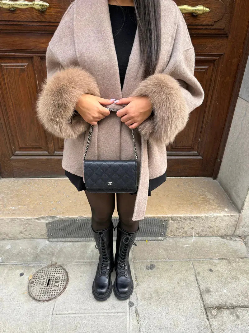 Barey | Women’s Faux Fur Belted Coat