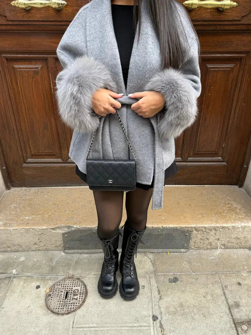Barey | Women’s Faux Fur Belted Coat