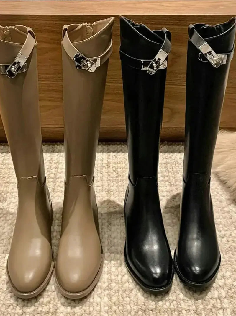 Veyla | Women’s Knee-High Buckle Boots