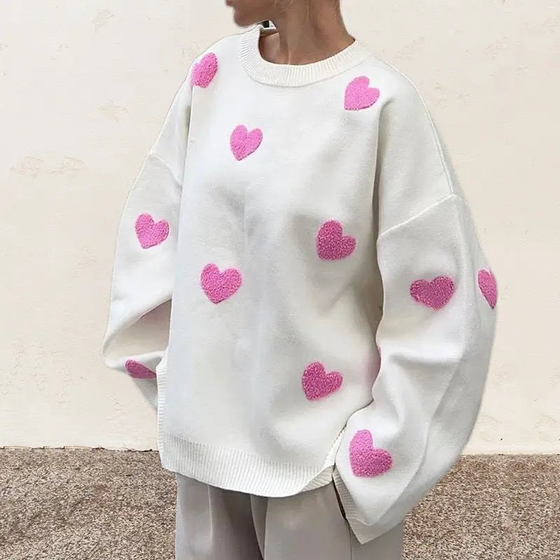 Amorina | Women’s Oversized Heart Knit Sweater