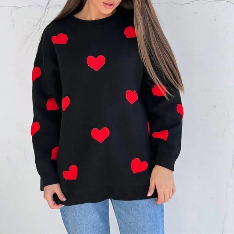 Amorina | Women’s Oversized Heart Knit Sweater