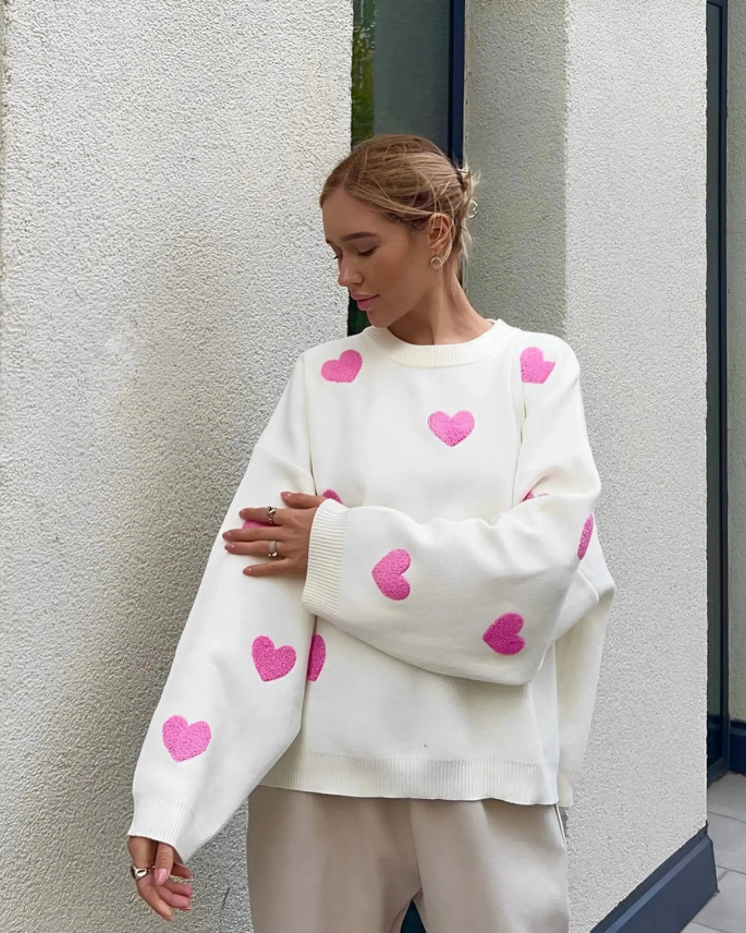 Amorina | Women’s Oversized Heart Knit Sweater