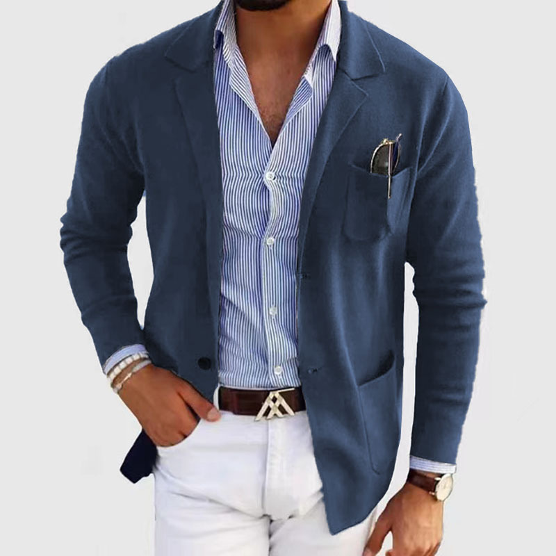 Timeless Men’s Knit Business Modern Blazer for Formal or Casual Event