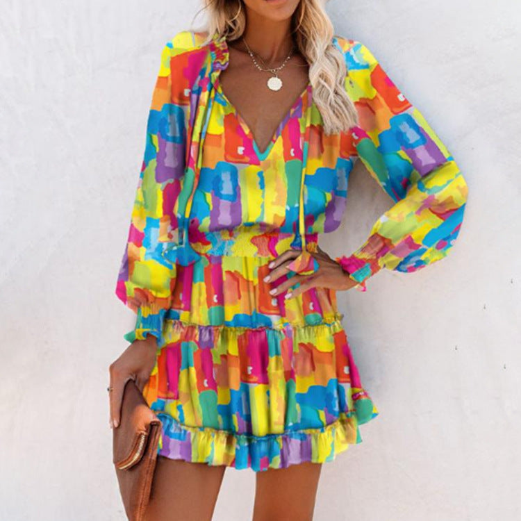 Women's Fashion Vibrant Floral Mini Dress for All Occasion