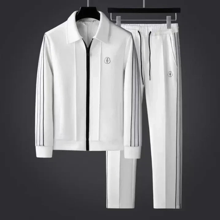 Men's Athletic Stripe Active Fit Track Two-Piece Set