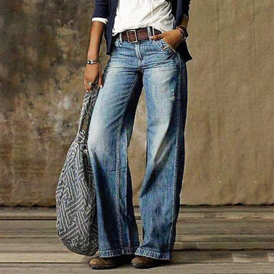 Women’s Chic Flattering High-Waisted Wide-Leg Jeans