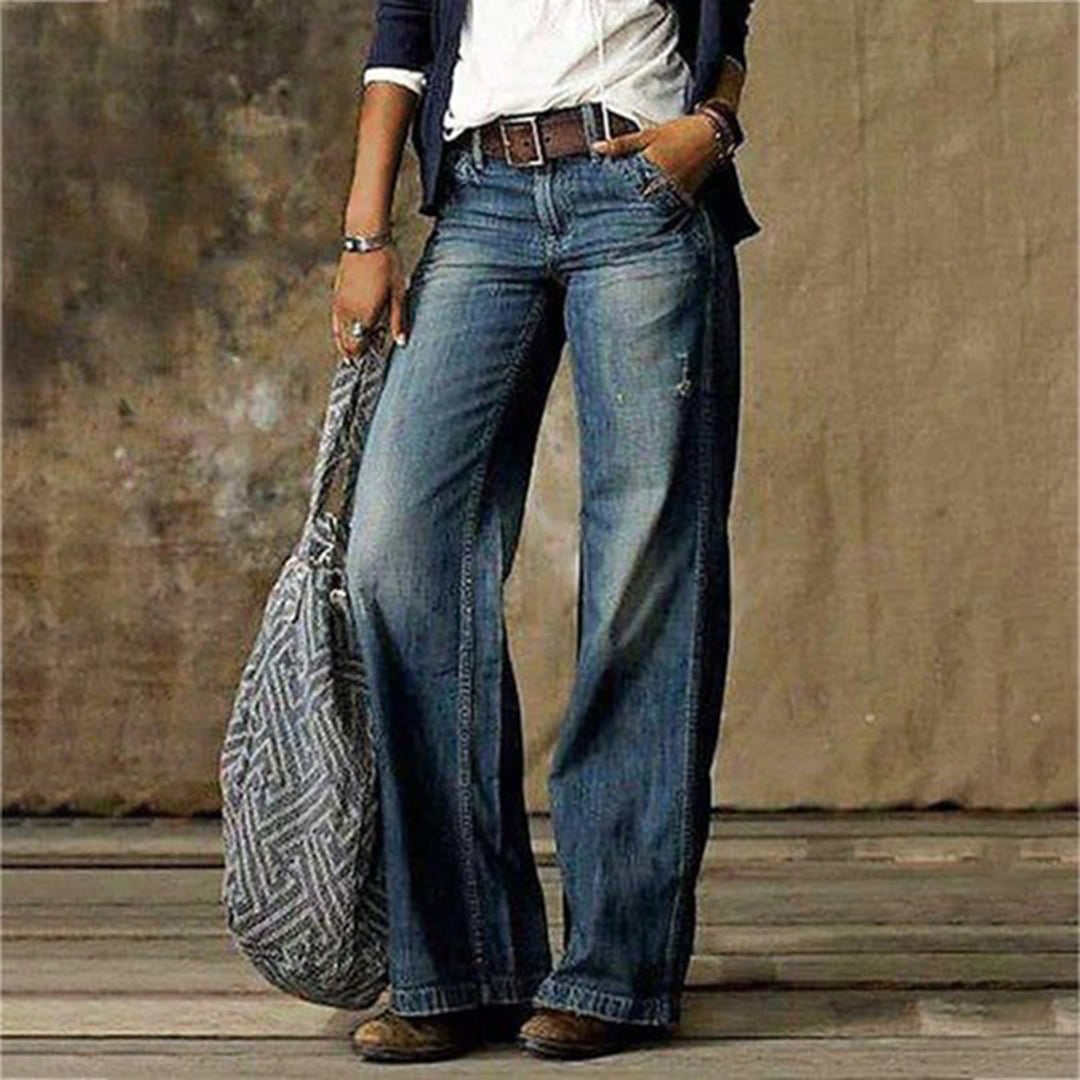 Women’s Chic Flattering High-Waisted Wide-Leg Jeans