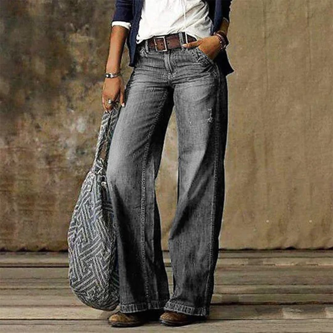 Women’s Chic Flattering High-Waisted Wide-Leg Jeans