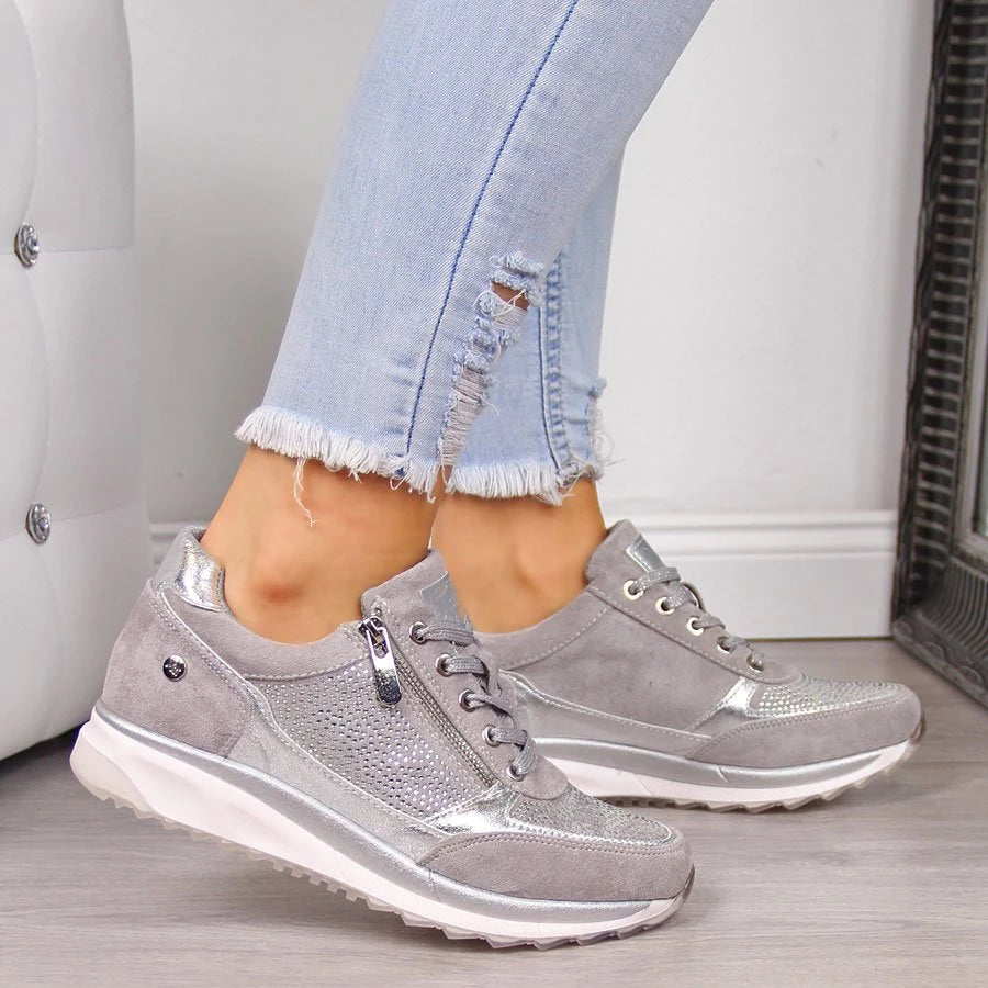 Stylish Lace-up Relief Support Athletic Shoes for Women