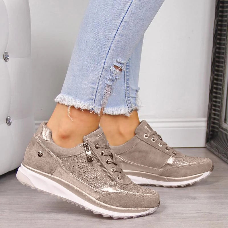 Stylish Lace-up Relief Support Athletic Shoes for Women
