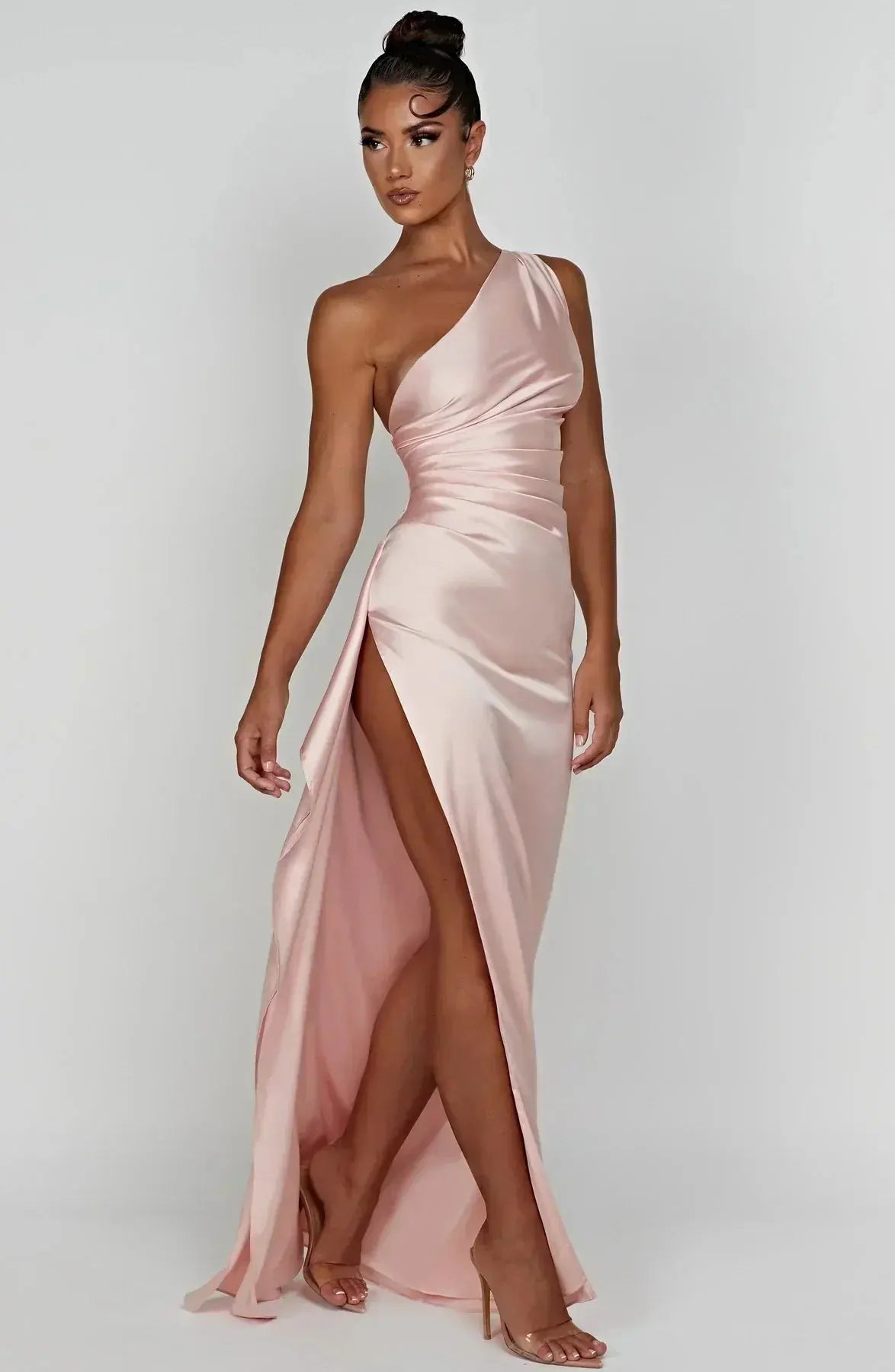 Rubina | Women’s One-Shoulder Satin Maxi Dress