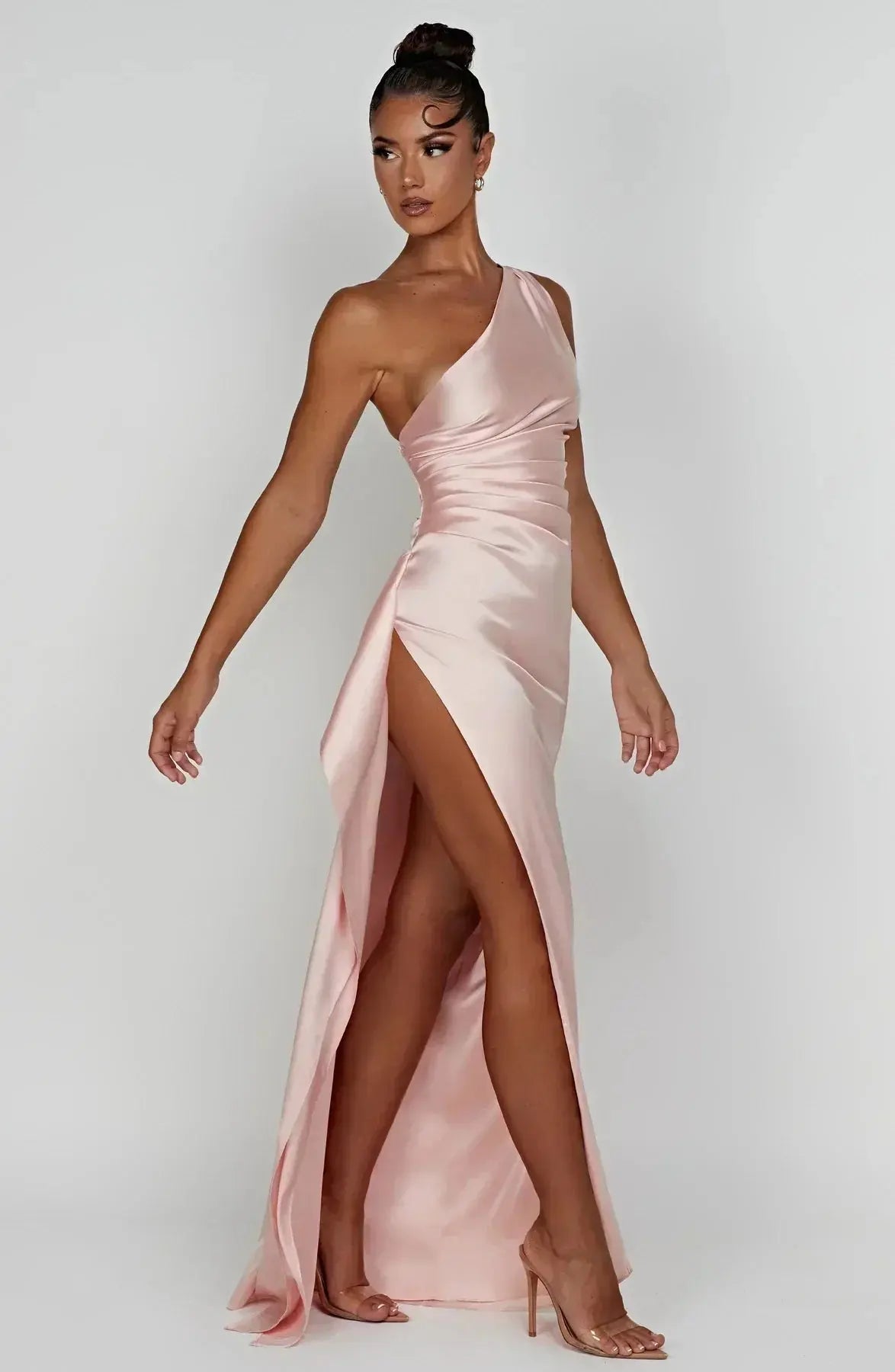 Rubina | Women’s One-Shoulder Satin Maxi Dress
