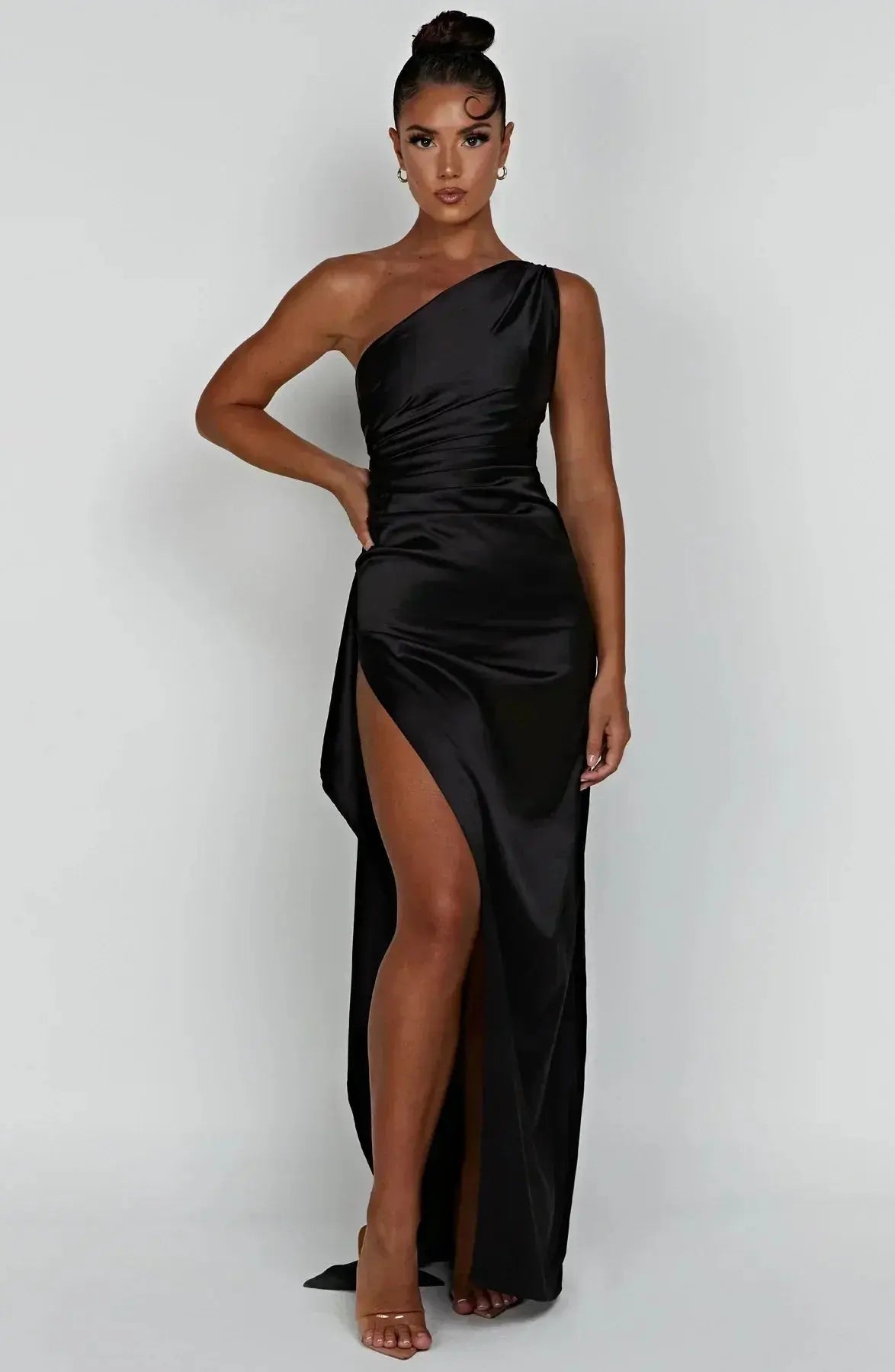 Rubina | Women’s One-Shoulder Satin Maxi Dress
