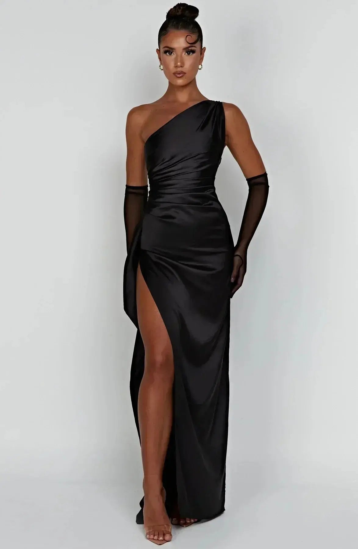 Rubina | Women’s One-Shoulder Satin Maxi Dress