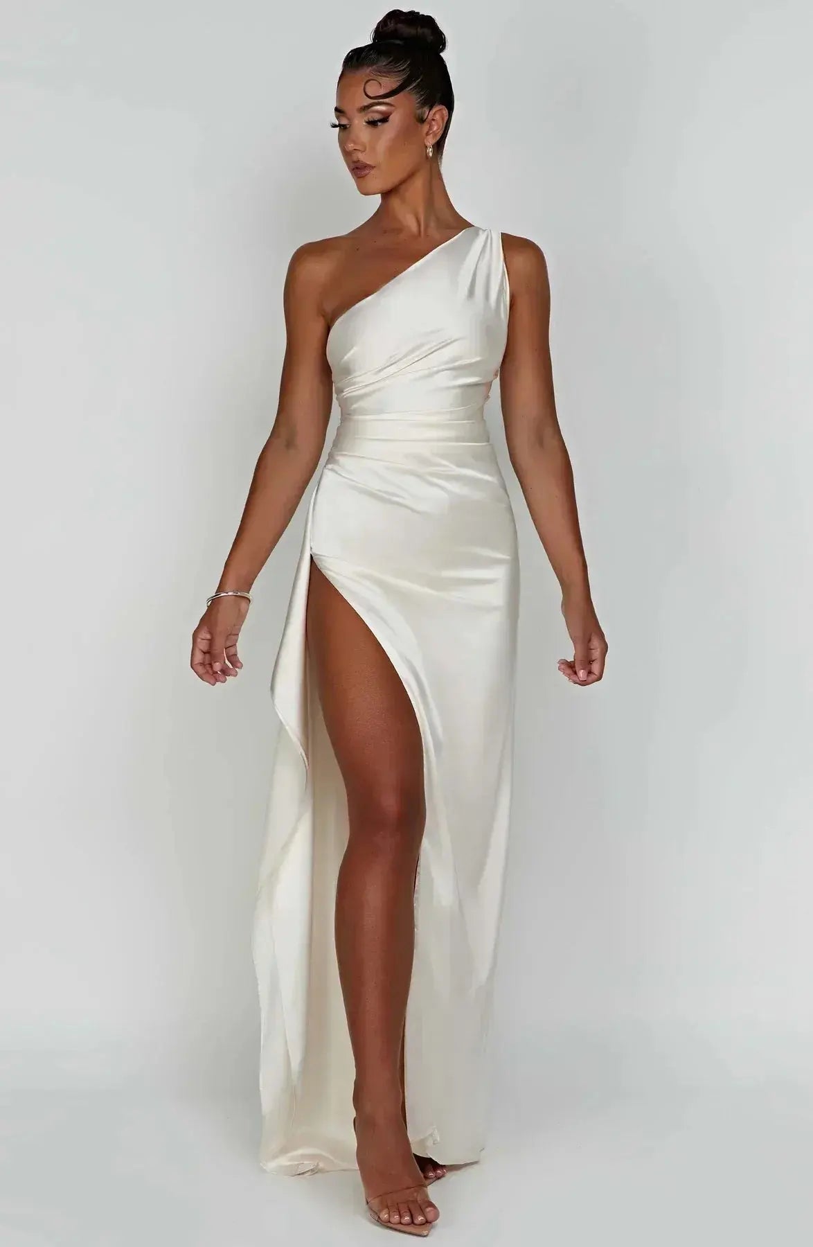 Rubina | Women’s One-Shoulder Satin Maxi Dress