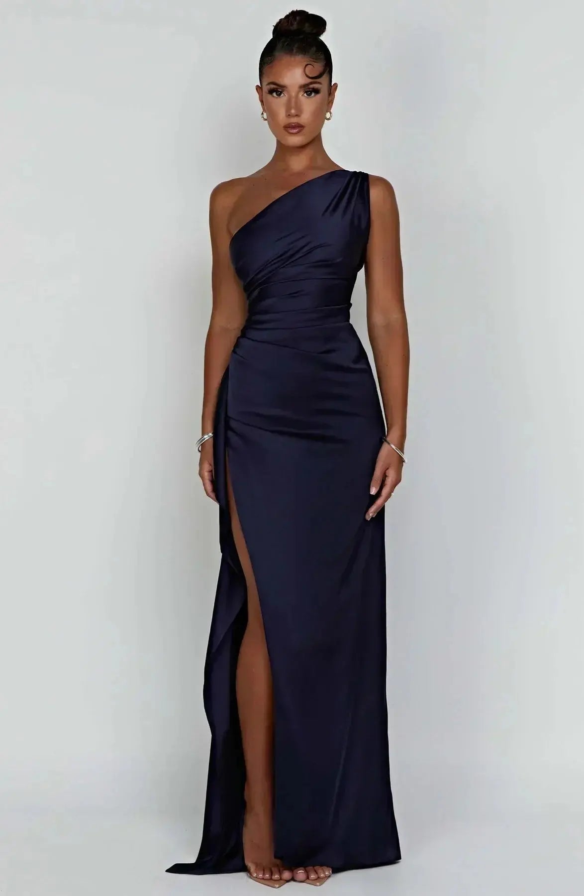 Rubina | Women’s One-Shoulder Satin Maxi Dress