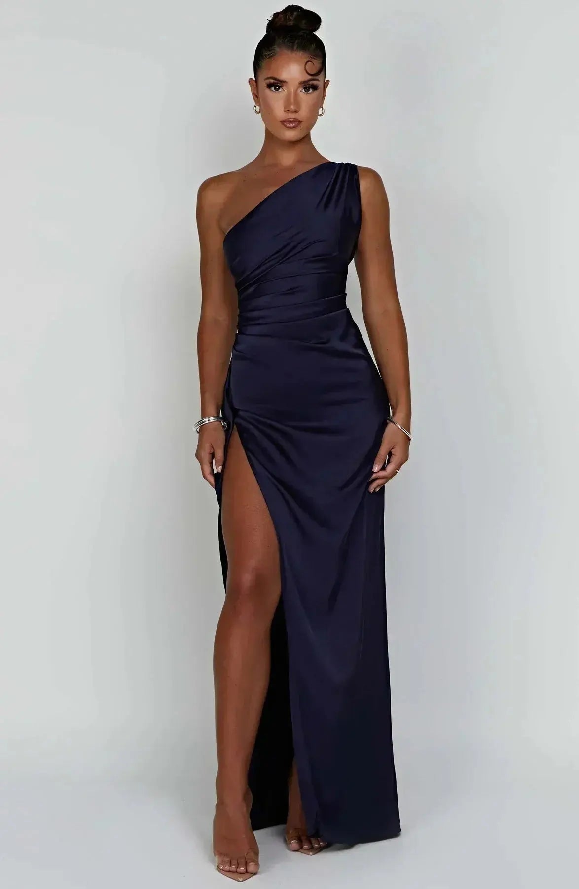 Rubina | Women’s One-Shoulder Satin Maxi Dress