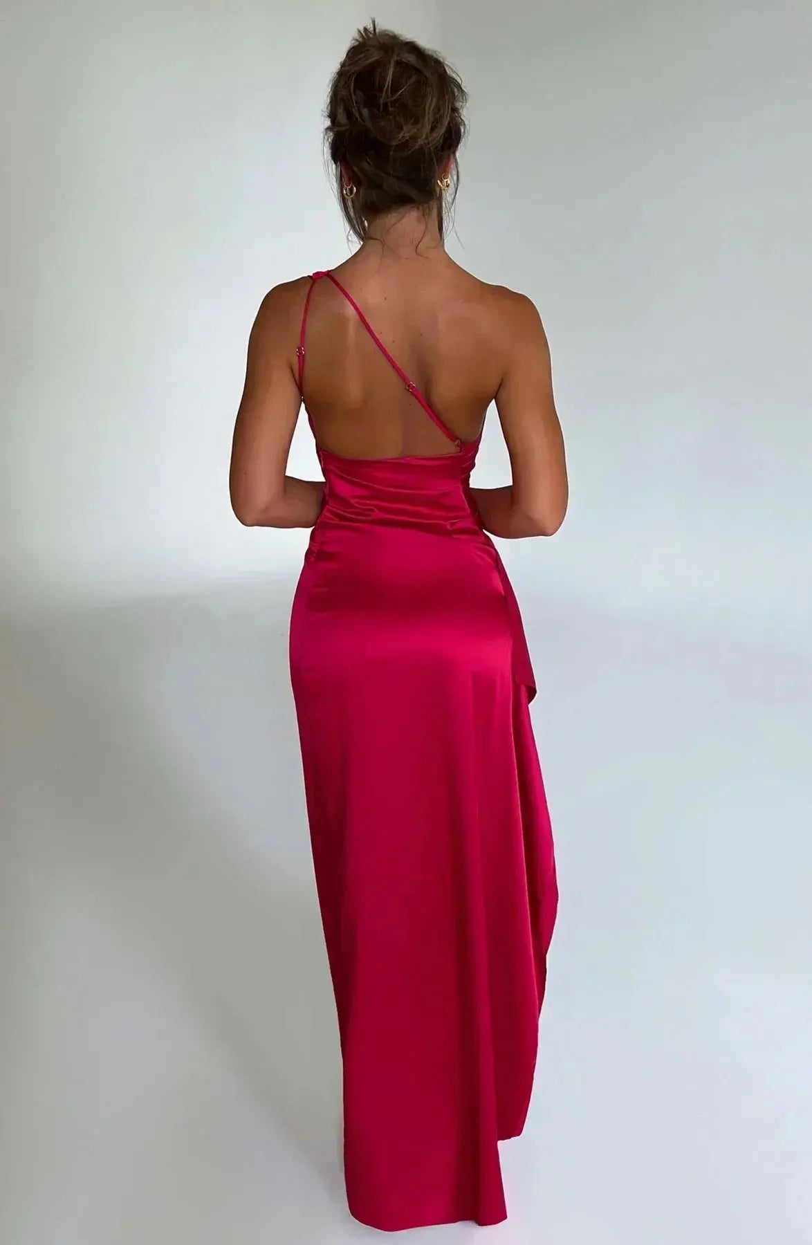Rubina | Women’s One-Shoulder Satin Maxi Dress