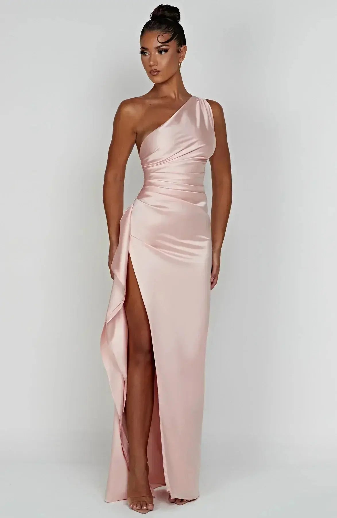 Rubina | Women’s One-Shoulder Satin Maxi Dress