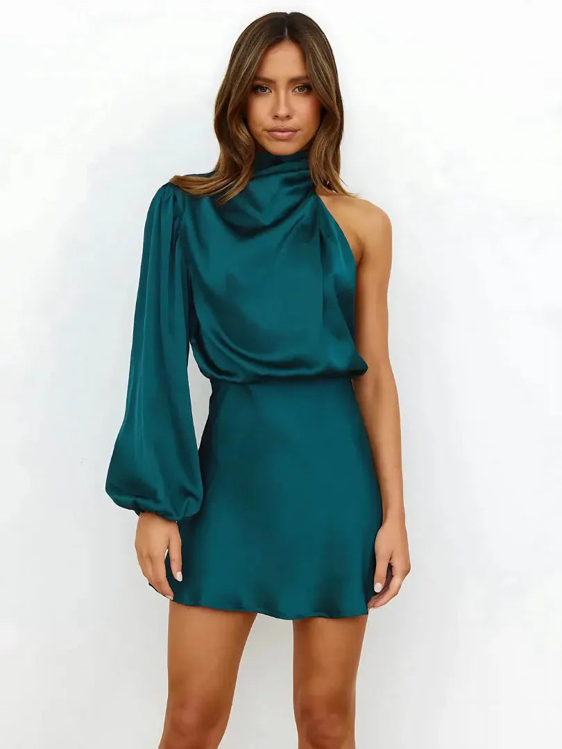 Mara | Women’s One-Shoulder Satin Mini Dress